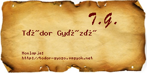 Tódor Győző névjegykártya